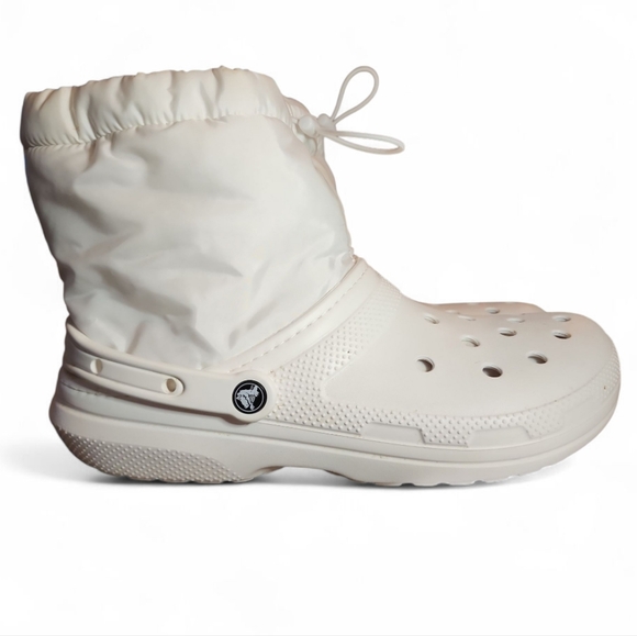 CROCS Other - Unisex Crocs Classic Lined Neo Puff White Winter Snow Rain Boots Men 12 EUC Warm